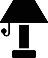 A black and white lamp with a bulb on it vector