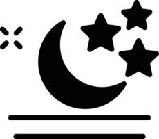 A black and white image of a crescent and stars vector