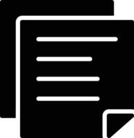 A black and white icon of a document vector