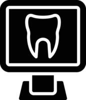 A computer monitor with a tooth on it vector