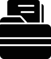 A black and white image of a file folder vector