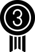 A black and white icon of a number three vector