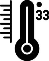 A thermometer is shown with a number 33 vector
