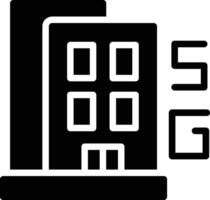 A black and white building with the word sg on it vector