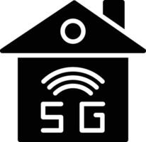 A black and white house with a 5g symbol on it vector