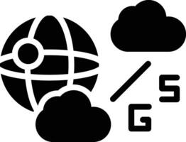 A globe with clouds and the word g vector
