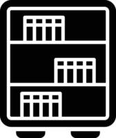 Bookshelf Glyph Icon Design vector
