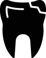 Broken Tooth Glyph Icon Design vector