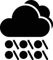 A black and white icon of rain and clouds vector