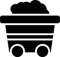 Mining Cart Glyph Icon Design vector