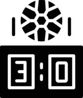A black and white clock with a soccer ball vector