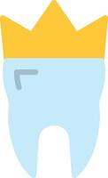 A tooth with a crown on it vector