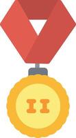 A medal with a red ribbon on it vector