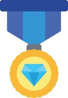 A blue ribbon with a diamond on it vector