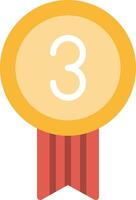 A medal with the number three on it vector