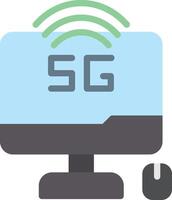 A computer with the word 5g on it vector