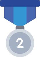 A medal with the number two on it vector