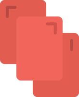 Three red folders with a white background vector