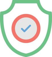A shield with a tick mark on it vector