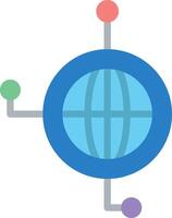 A globe with four different colored circles around it vector