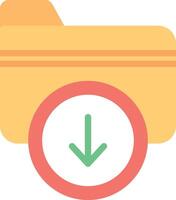A folder with an arrow pointing down vector