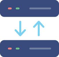 Two servers with arrows pointing up and down vector