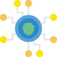 A circle with a shield in the center surrounded by yellow and green circles vector