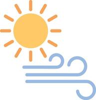 Sun and wind icon vector