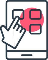 Interaction Design Line with small circle background vector