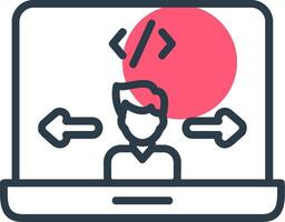 End Users Line with small circle background vector
