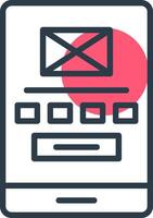 Low Fidelity Wireframe Line with small circle background vector