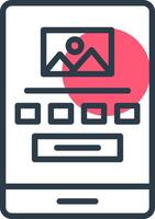 High Fidelity Wireframe Line with small circle background vector