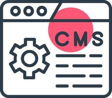 Content Management System Line with small circle background vector