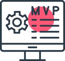 Minimum Viable Product Line with small circle background vector