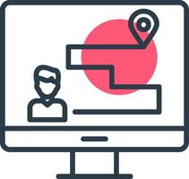 Customer Journey Map Line with small circle background vector