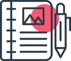 Diary Study Line with small circle background vector