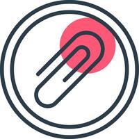 Paper Clip Line with small circle background vector