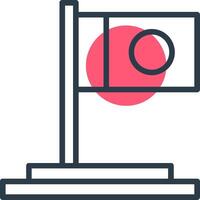 Flag Line with small circle background vector
