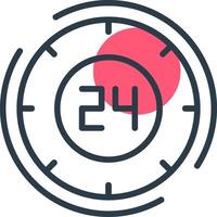 24 Hours Line with small circle background vector
