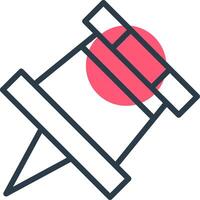 Push Pin Line with small circle background vector