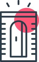Pencil Sharpener Line with small circle background vector