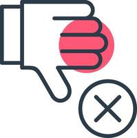 Dislike Line with small circle background vector