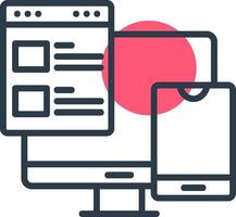 Responsive Web Design Line with small circle background vector