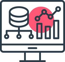 Data Driven Line with small circle background vector