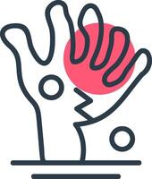 Scary Hand Line with small circle background vector