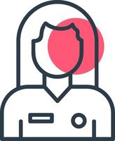 Female Student Line with small circle background vector