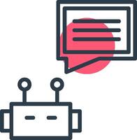 Chatbot Line with small circle background vector