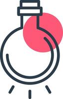 Light Bulb Line with small circle background vector