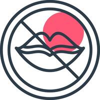 No Speak Line with small circle background vector