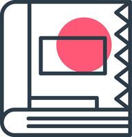 Spell Book Line with small circle background vector